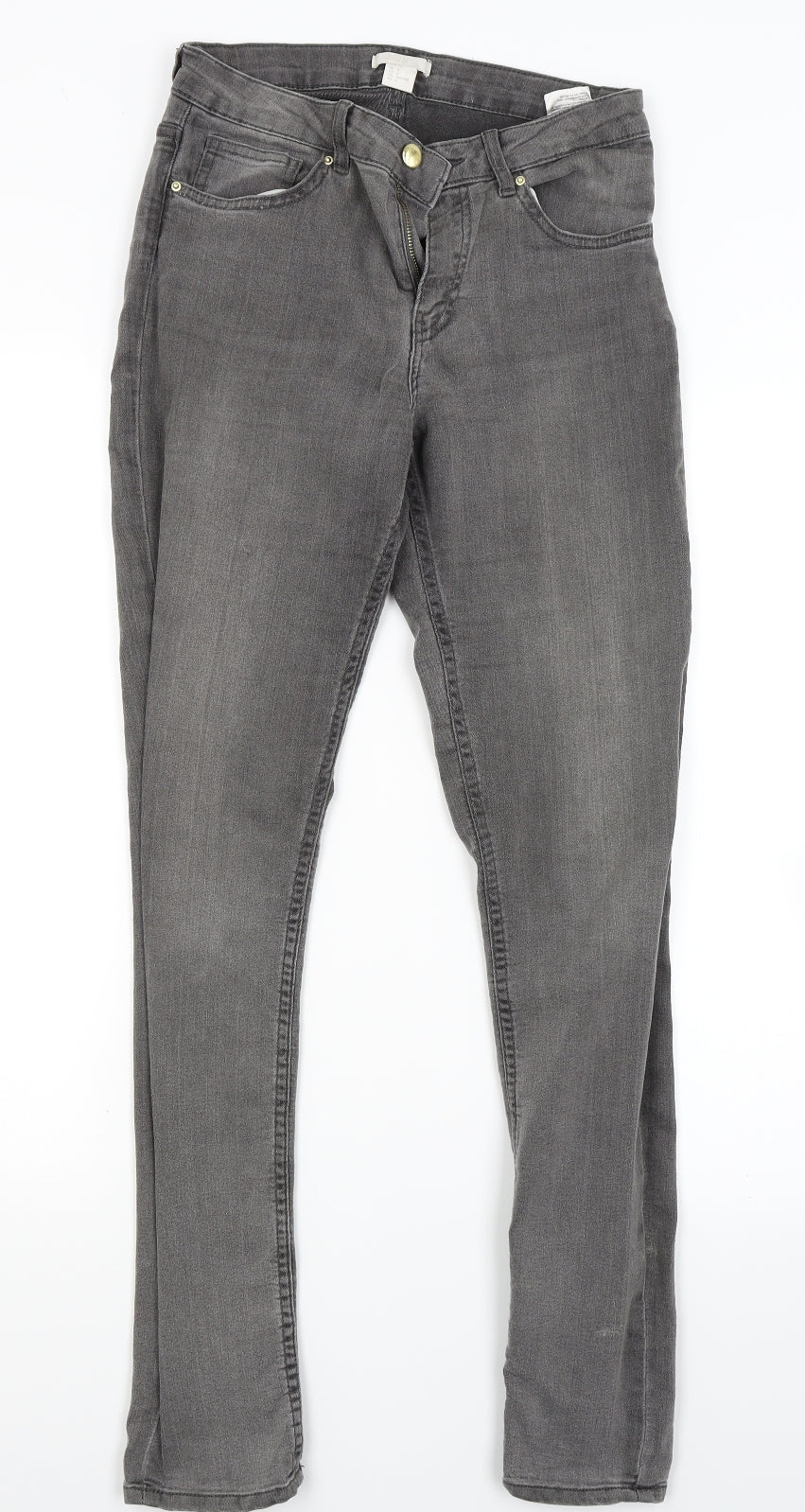 H&M Womens Grey  Denim Skinny Jeans Size 8 L27 in
