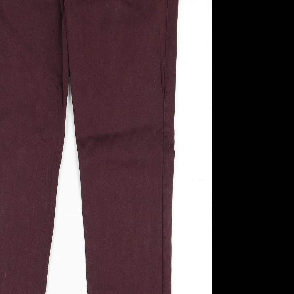 Papaya Womens Red  Denim Skinny Jeans Size 12 L28 in