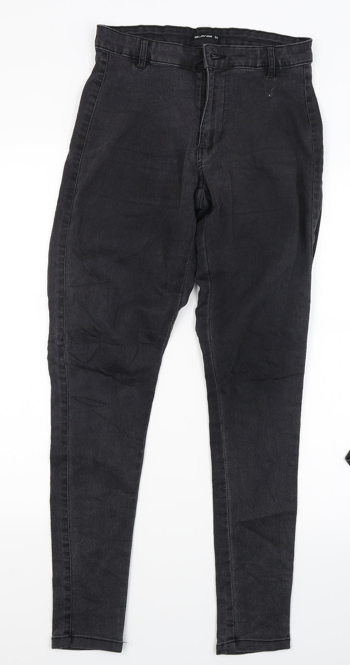 Diverse Womens Black Denim Skinny Jeans Size XS L27 in