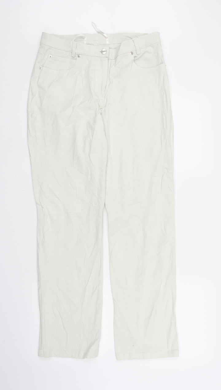 Madeline Womens White   Carpenter Trousers Size 14 L28 in