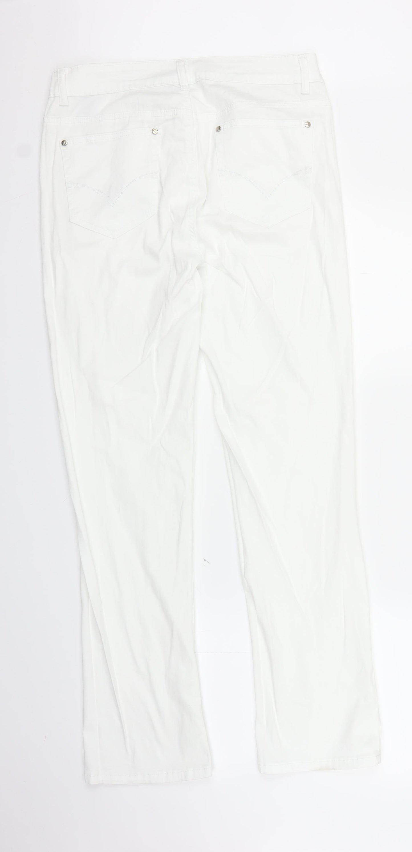 Milleone Womens White  Denim Bootcut Jeans Size 14 L29 in