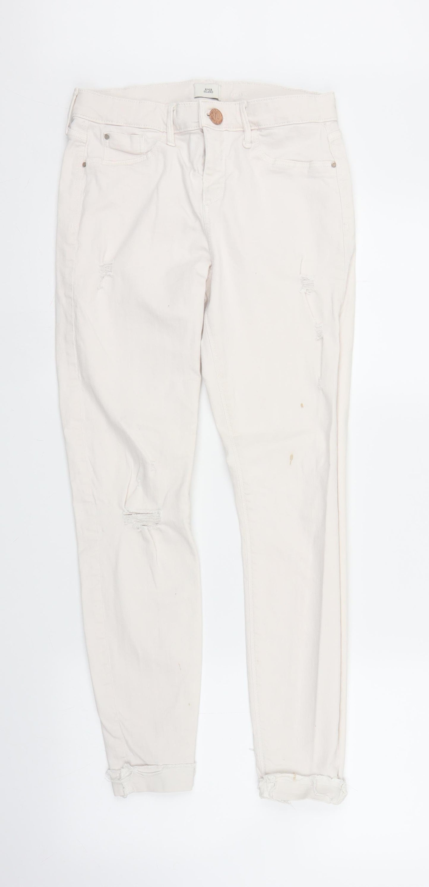 River Island Girls White  Denim Skinny Jeans Size 10 Years