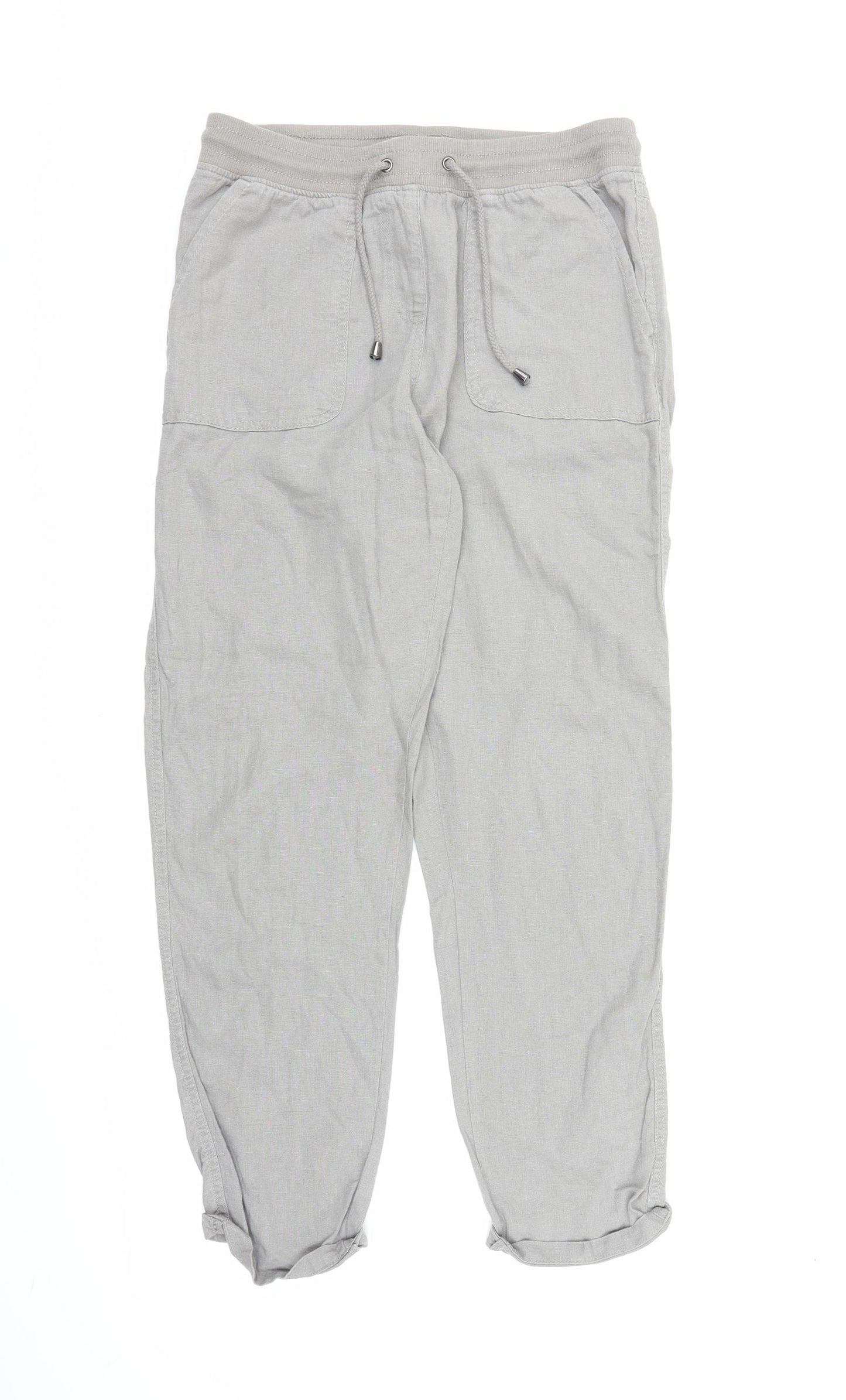 M&Co Womens Grey   Bloomer Trousers Size 10 L25 in