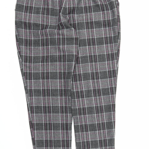 Dorothy Perkins Womens Grey Plaid  Carrot Trousers Size 12 L25 in
