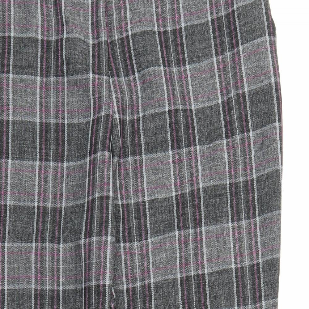 Dorothy Perkins Womens Grey Plaid  Carrot Trousers Size 12 L25 in