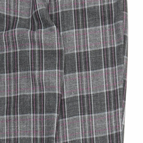 Dorothy Perkins Womens Grey Plaid  Carrot Trousers Size 12 L25 in