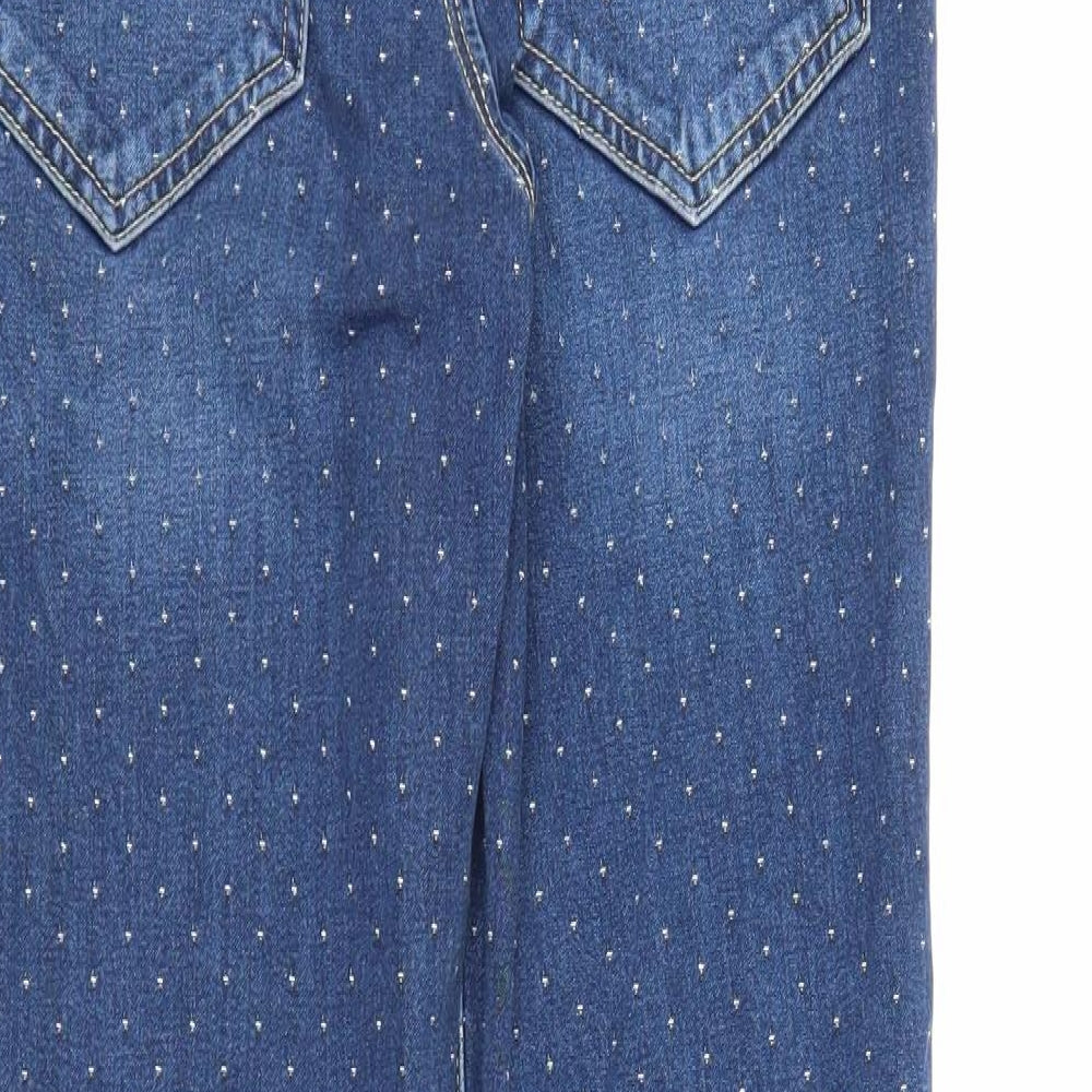 FC  Womens Blue  Denim Skinny Jeans Size 10 L25 in - Spotted