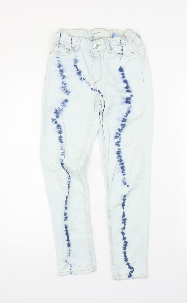 Cubus Girls Blue Tie Dye Denim Skinny Jeans Size 9-10 Years