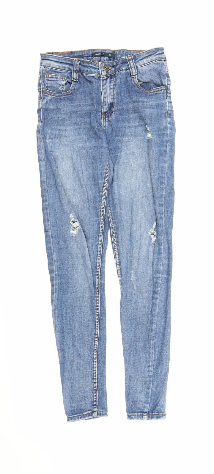Laulia Womens Blue  Denim Skinny Jeans Size 8 L26 in