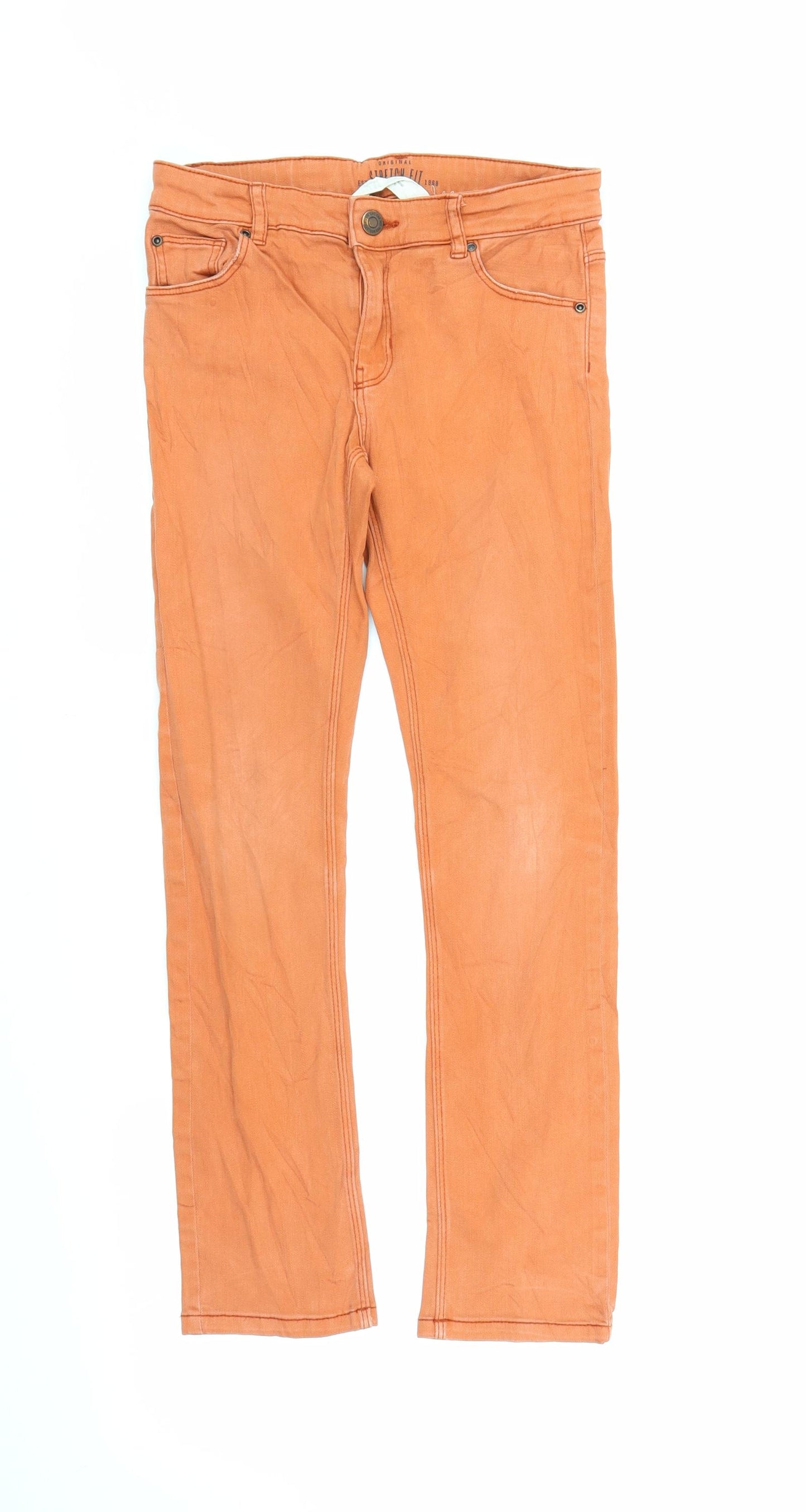 H&M Boys Orange  Denim Skinny Jeans Size 9-10 Years