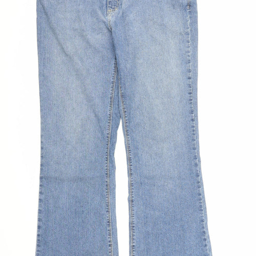 Hula Womens Blue  Denim Flared Jeans Size 16 L30 in
