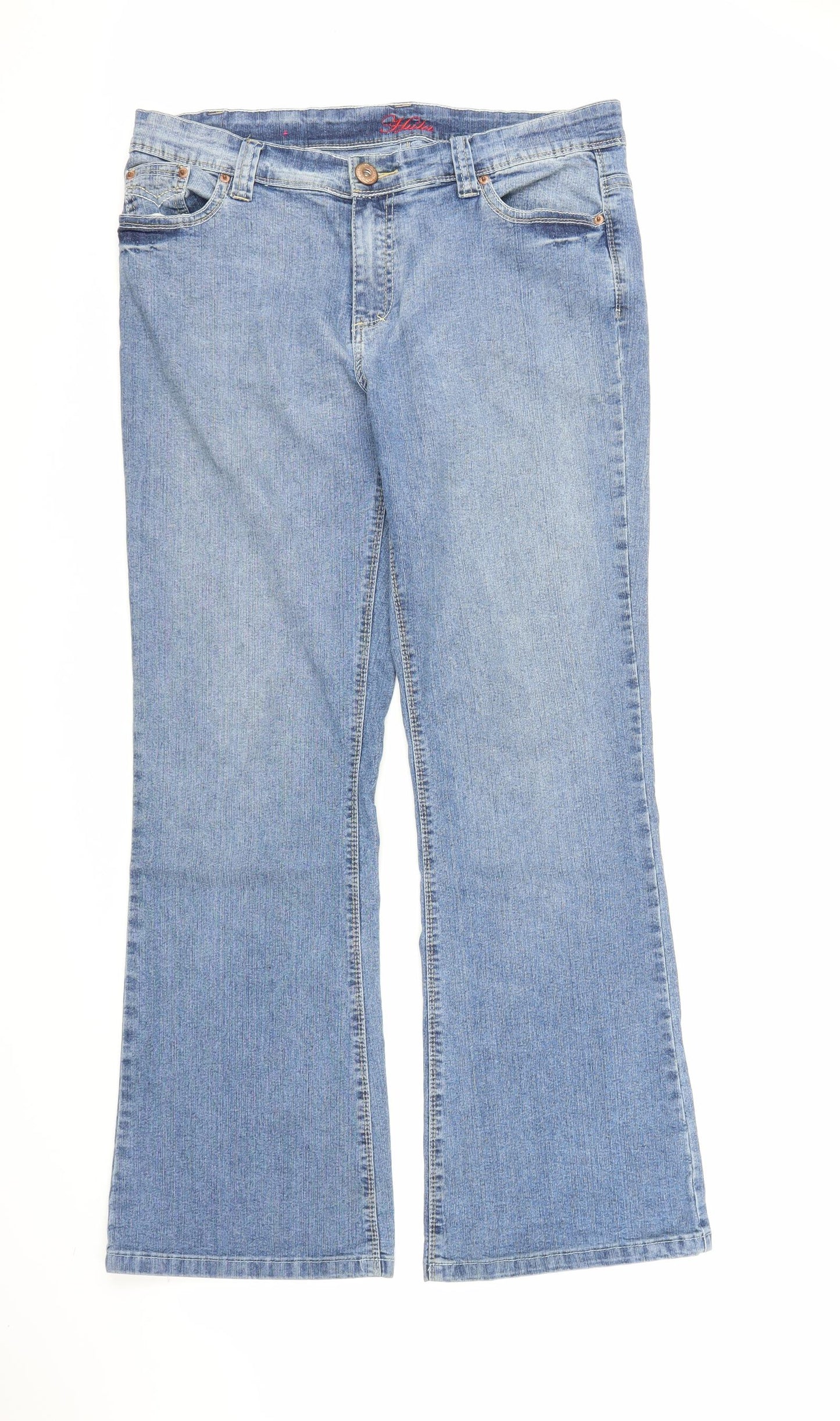 Hula Womens Blue  Denim Flared Jeans Size 16 L30 in