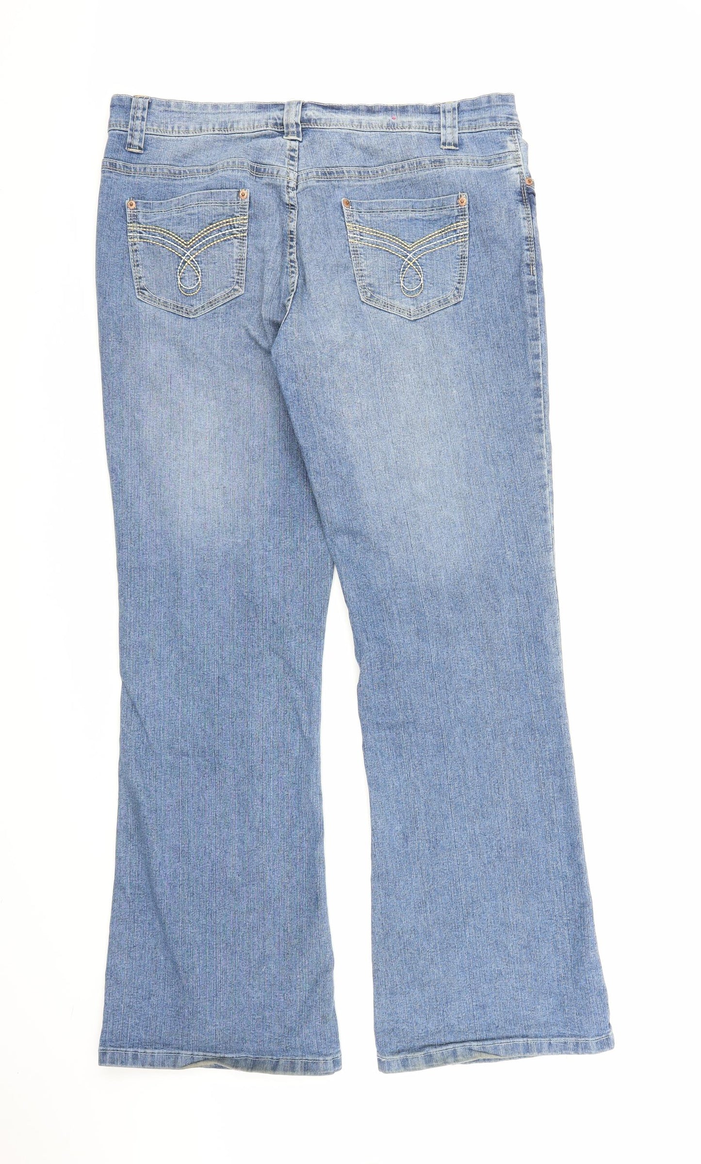 Hula Womens Blue  Denim Flared Jeans Size 16 L30 in