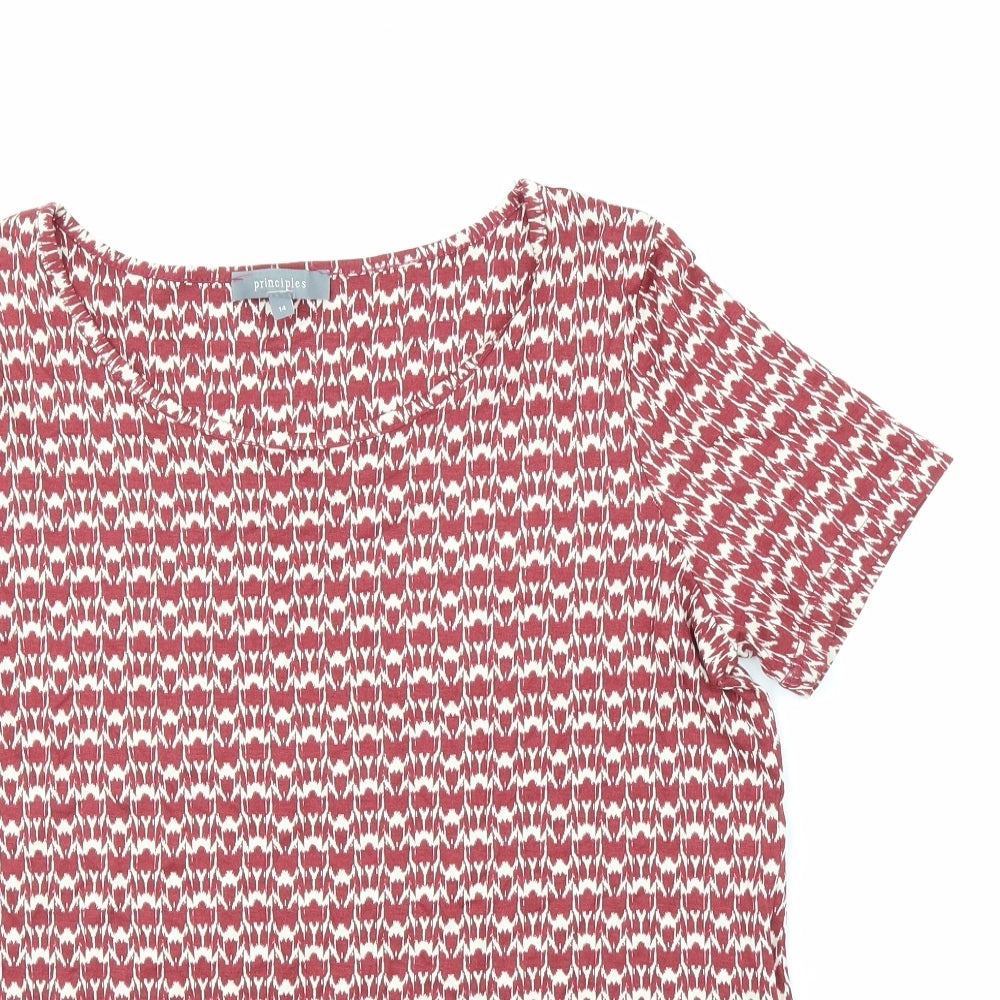 Principles Womens Red   Basic T-Shirt Size 14