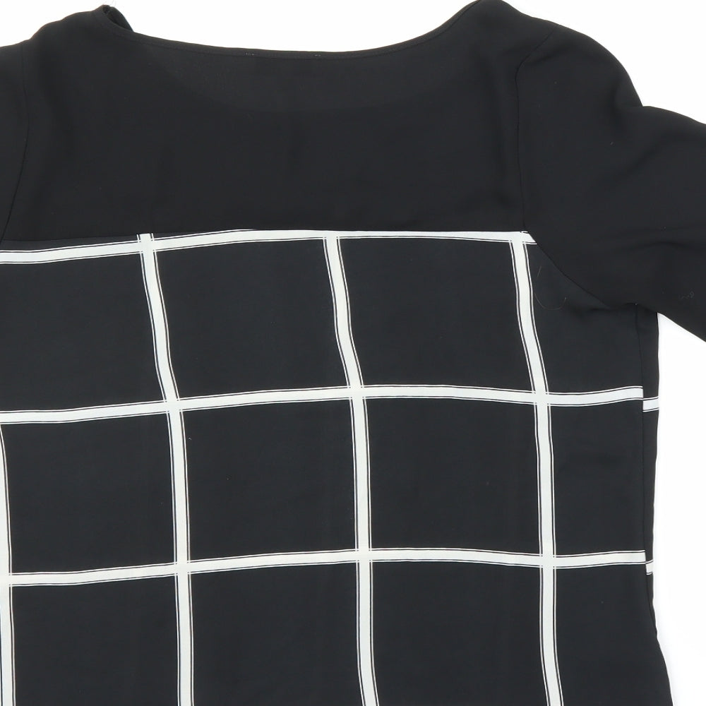 Papaya Womens Black Check  Basic Blouse Size 14
