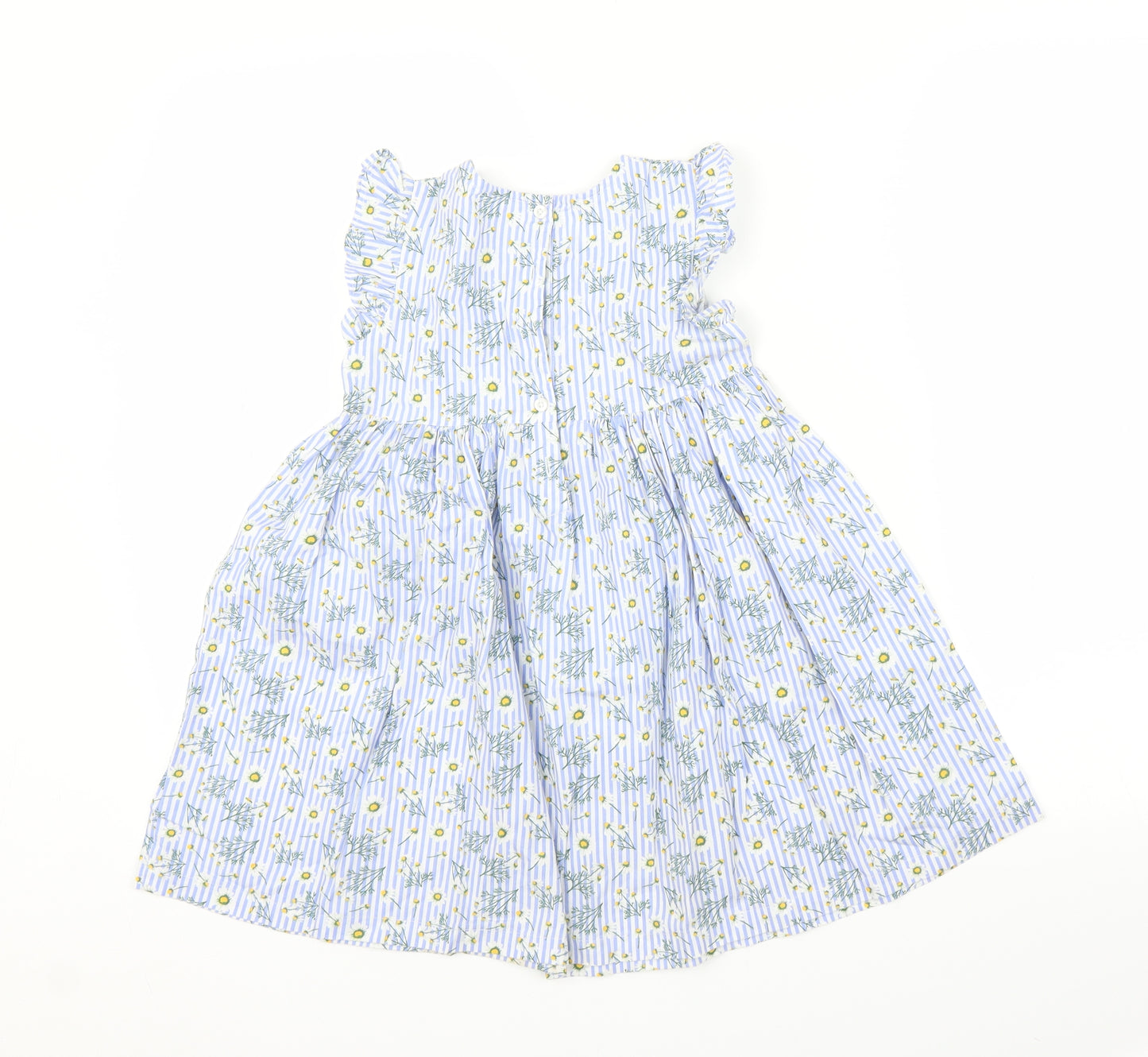 Matalan Girls Blue Floral  A-Line  Size 5-6 Years
