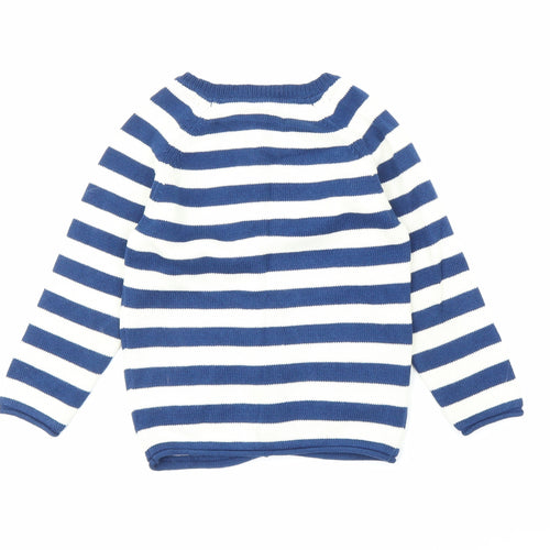 TU Girls Blue Striped  Cardigan Jumper Size 4-5 Years