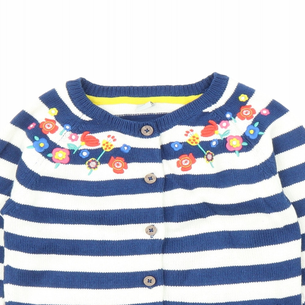 TU Girls Blue Striped  Cardigan Jumper Size 4-5 Years