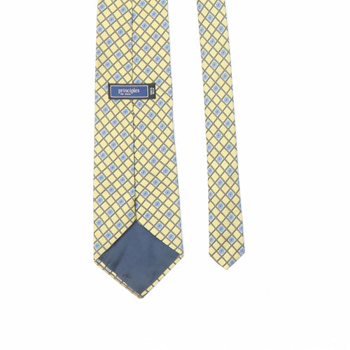 Principles Mens Gold Floral  Pointed Tie One Size