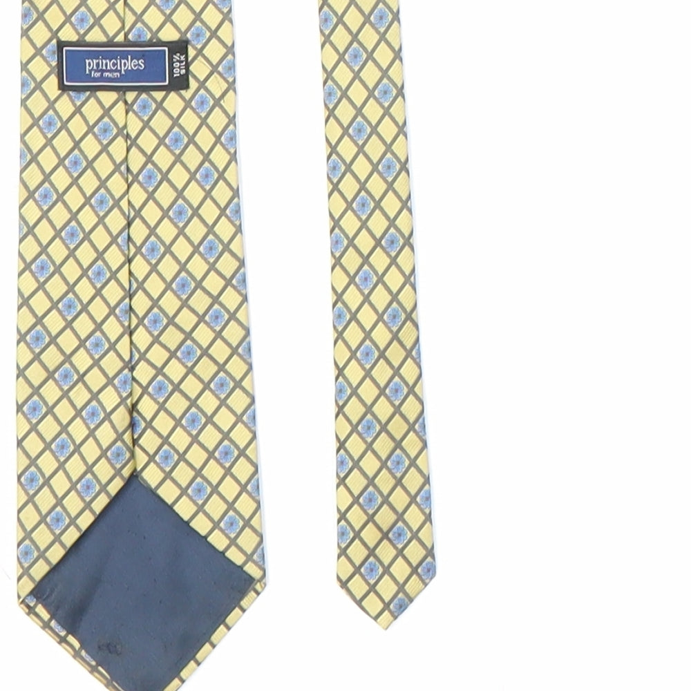 Principles Mens Gold Floral  Pointed Tie One Size