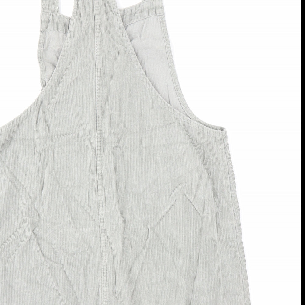 Denim Co Womens Grey  Corduroy Pinafore/Dungaree Dress  Size 16