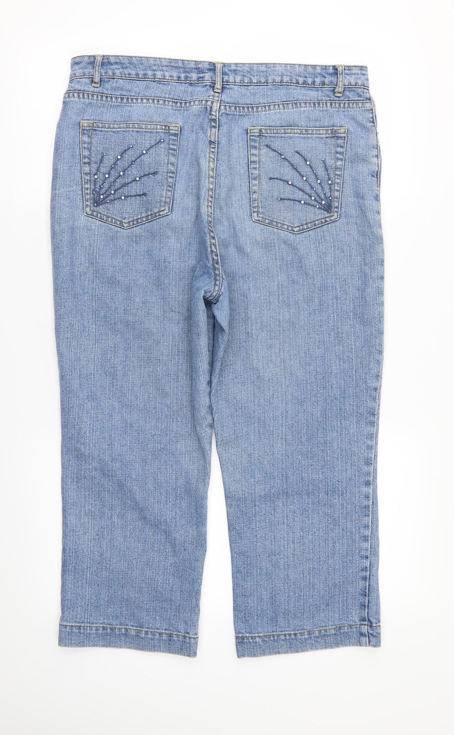 bonmarche Womens Blue   Capri Jeans Size 14 L20 in