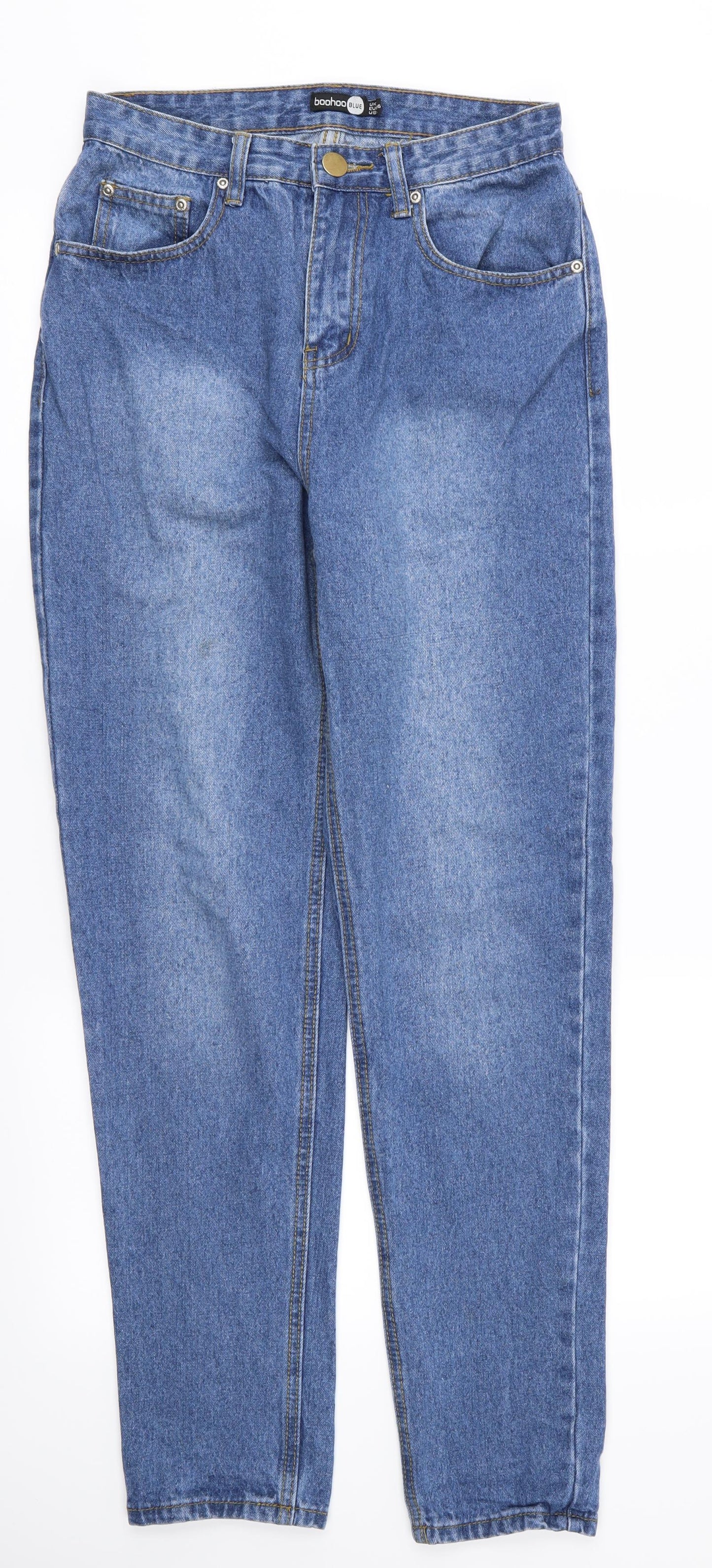Boohoo Womens Blue   Straight Jeans Size 8 L29 in
