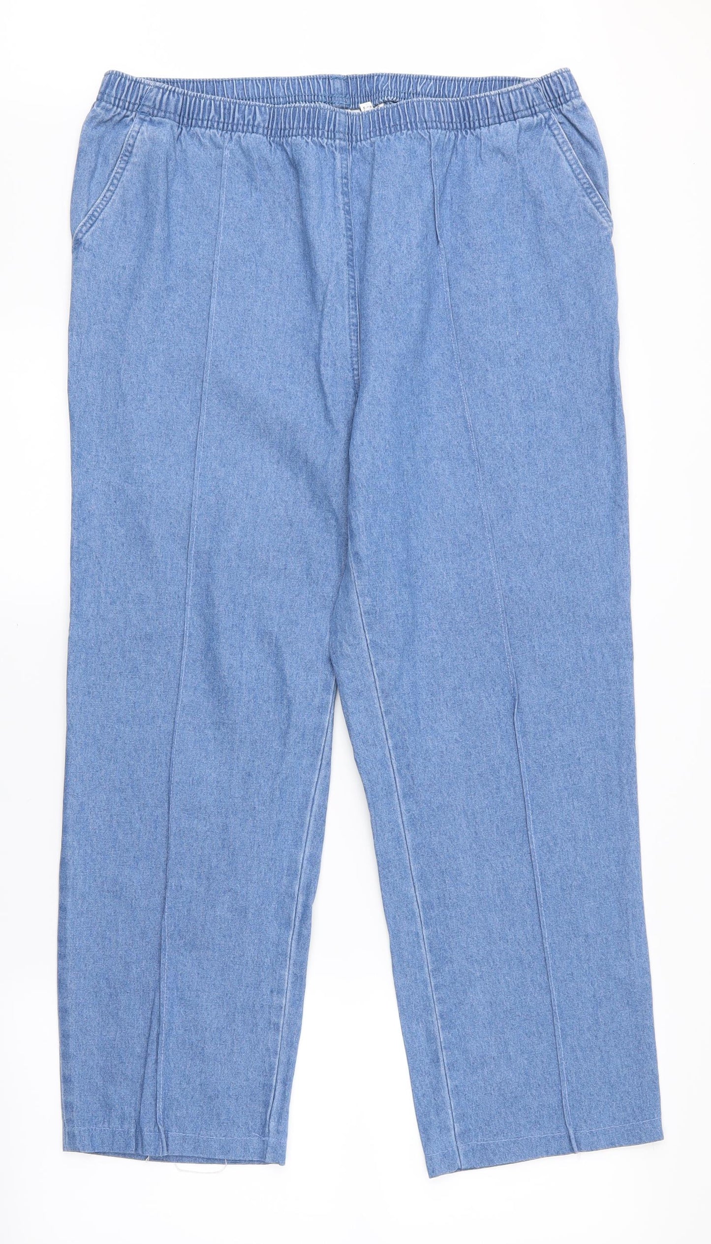 Nizza Womens Blue   Trousers  Size 20 L25.5 in - Stretch waistband
