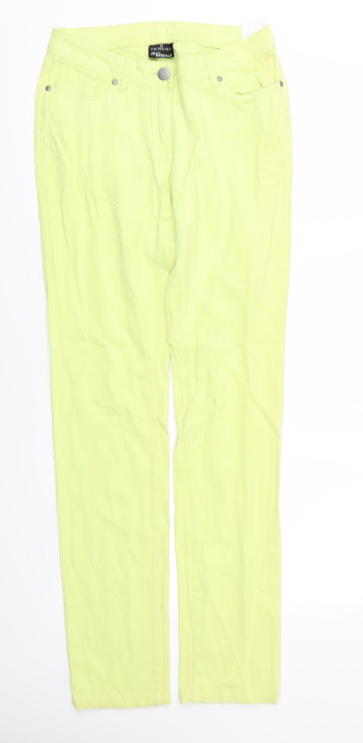 Jean Pascale Womens Green Skinny Jeans Size 10 L31 in