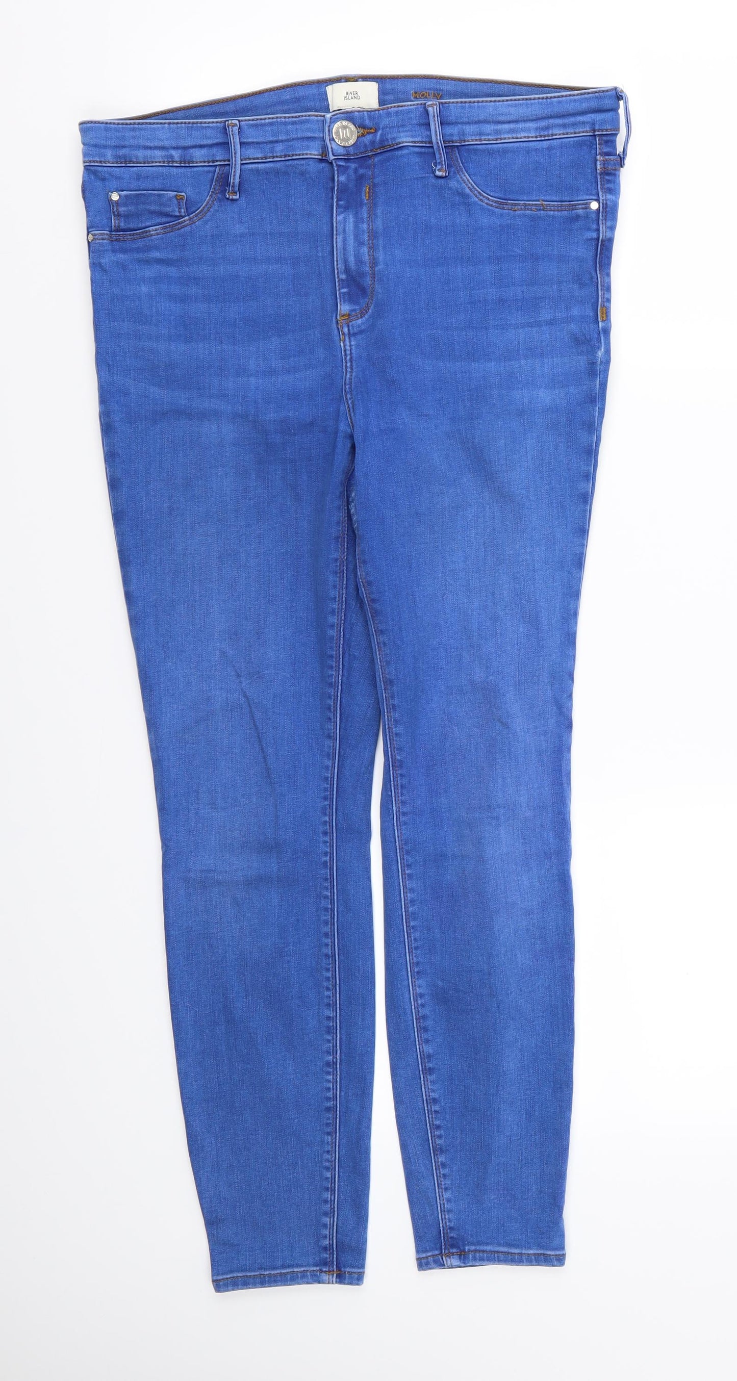 River Island Womens Blue   Skinny Jeans Size 14 L25 in