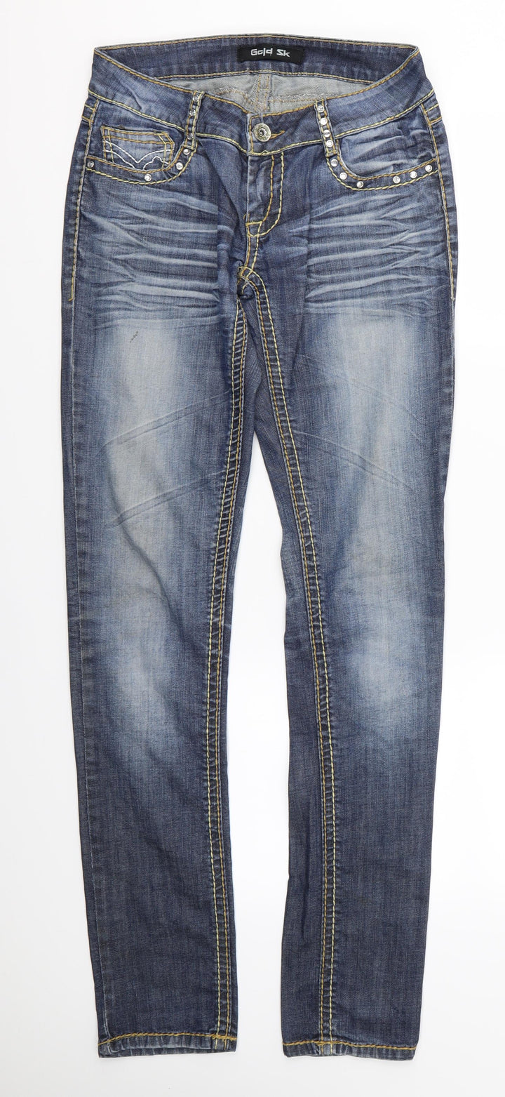 Gold SK Womens Blue Skinny Jeans Size M L32 in