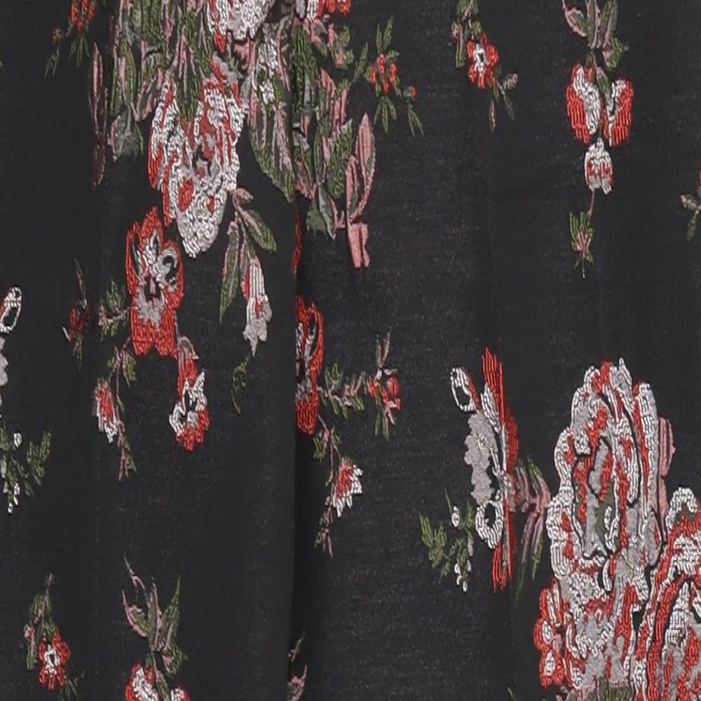 F&F Womens Black Floral  Trousers  Size 6 L26 in