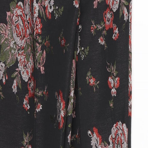 F&F Womens Black Floral  Trousers  Size 6 L26 in