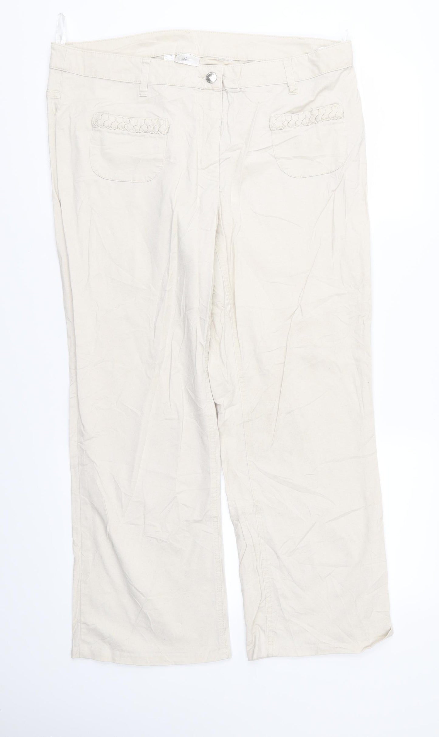 Preworn Womens Beige   Trousers  Size 18 L24 in