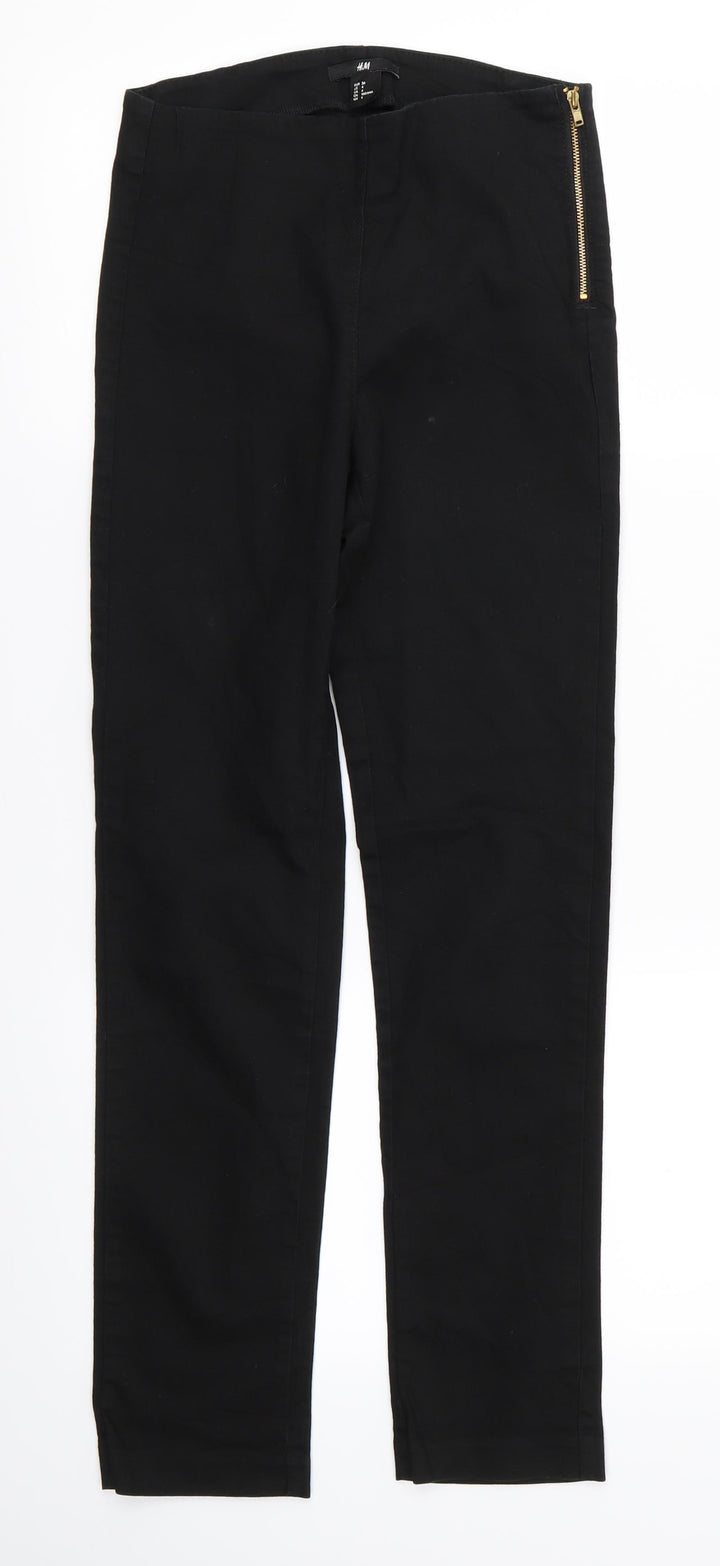 H&M Womens Black   Trousers  Size 6 L26 in