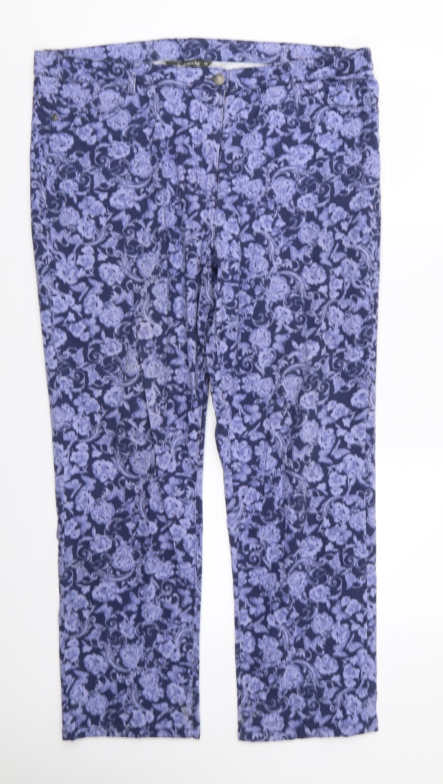 Bonmarche Womens Purple Floral  Skinny Jeans Size 18 L27 in
