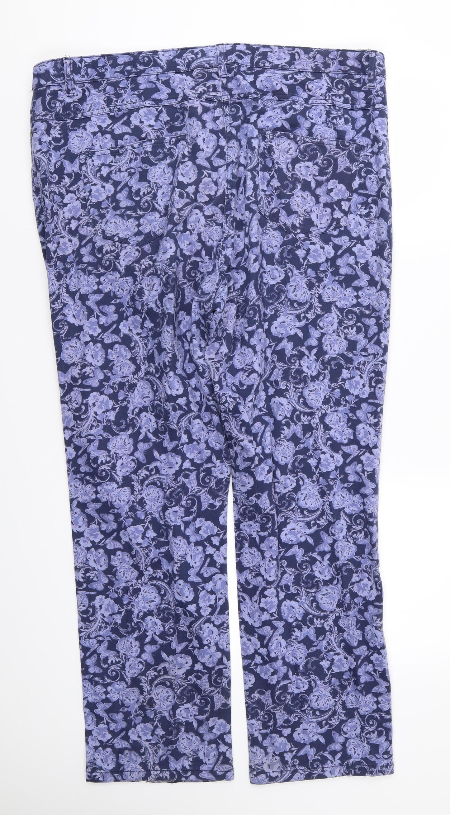 Bonmarche Womens Purple Floral  Skinny Jeans Size 18 L27 in