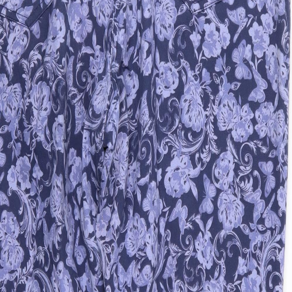 Bonmarche Womens Purple Floral  Skinny Jeans Size 18 L27 in