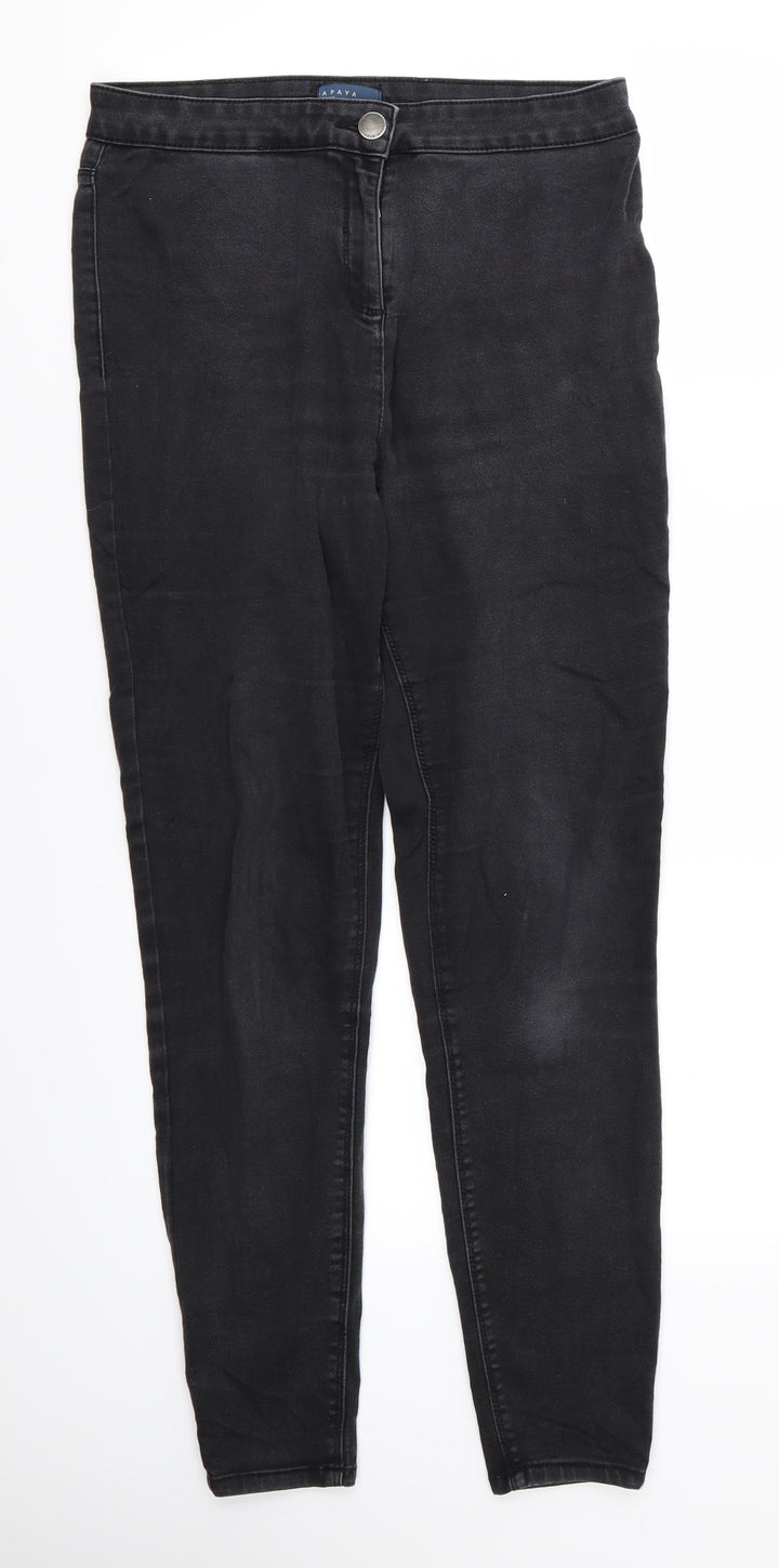 Papaya Womens Black Skinny Jeans Size 12 L27 in