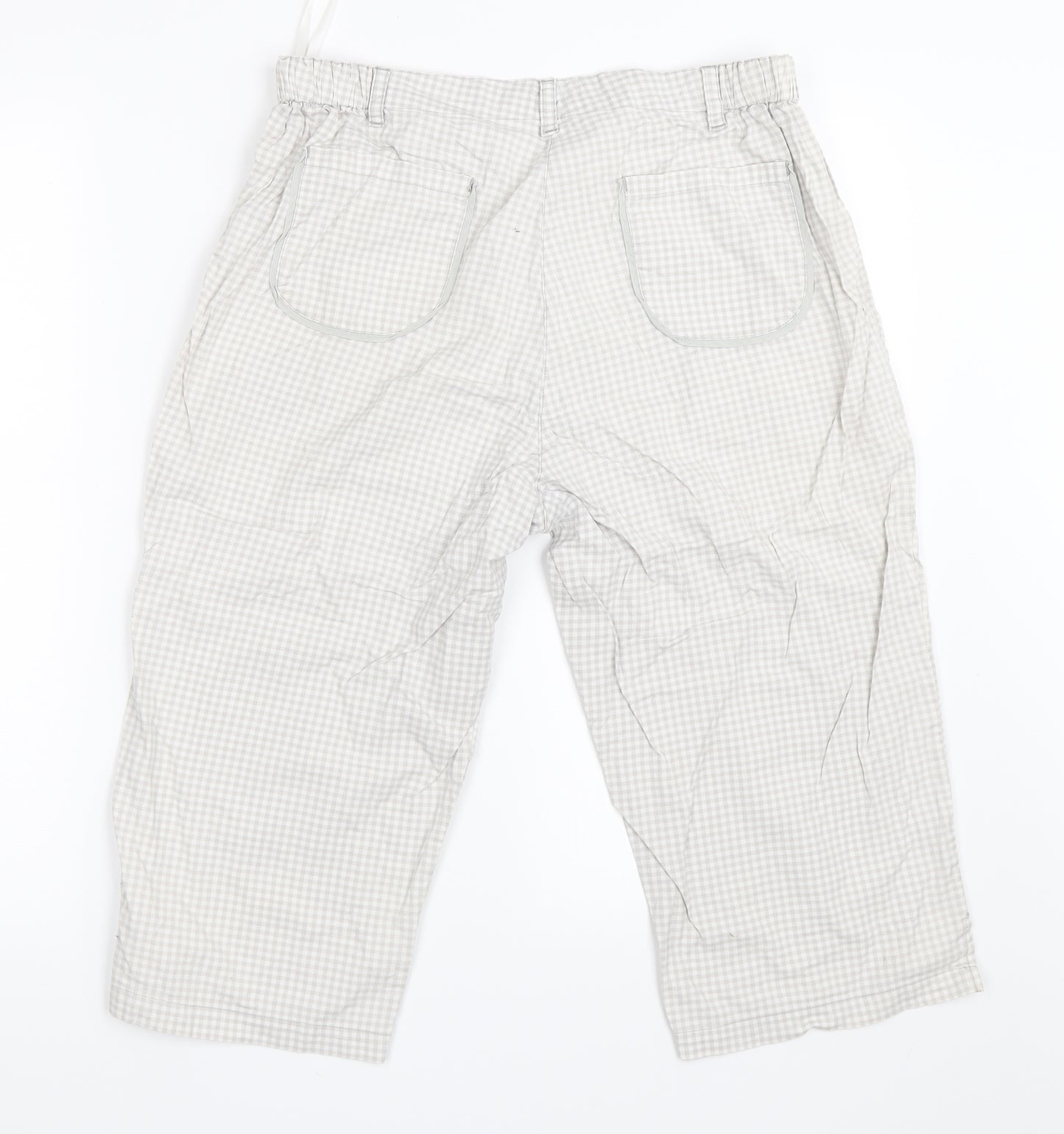 Emreco Womens Grey Check  Cropped Trousers Size 12