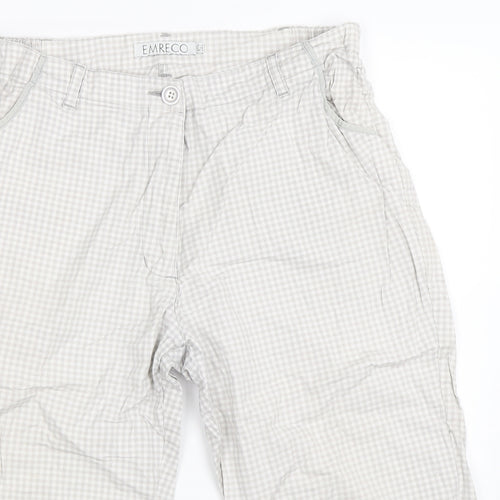 Emreco Womens Grey Check  Cropped Trousers Size 12