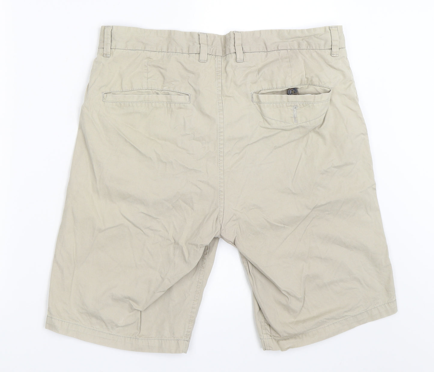 NEXT Mens Beige   Chino Shorts Size 34 in