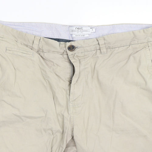 NEXT Mens Beige   Chino Shorts Size 34 in