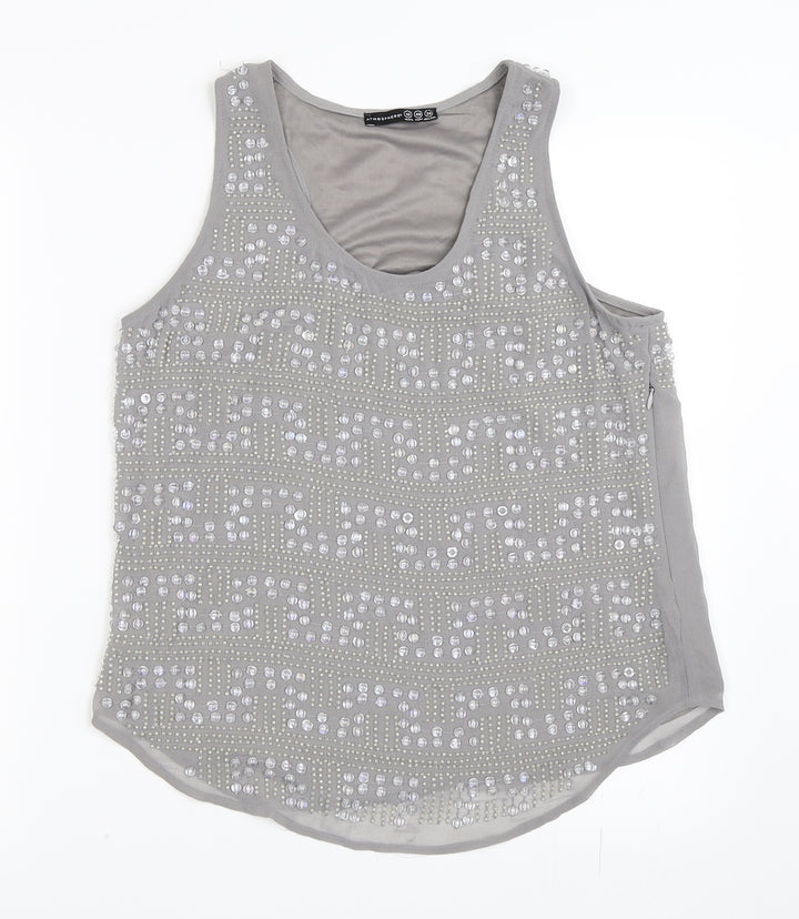 Atmosphere Womens Grey Basic Blouse Size 12