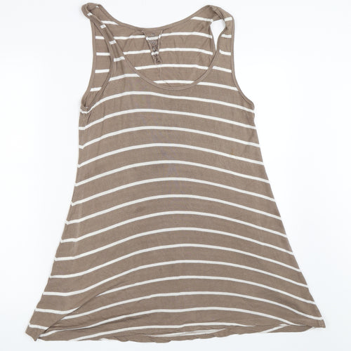 BHS Womens Brown Striped  Basic Tank Size 12