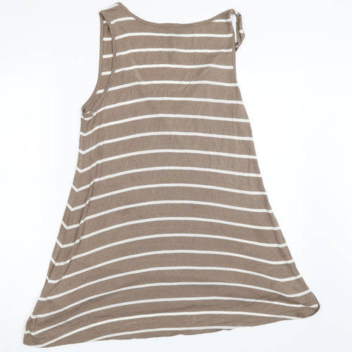 BHS Womens Brown Striped  Basic Tank Size 12