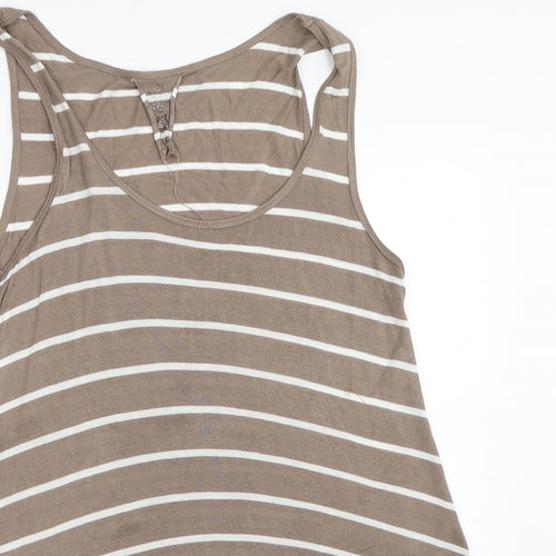 BHS Womens Brown Striped  Basic Tank Size 12