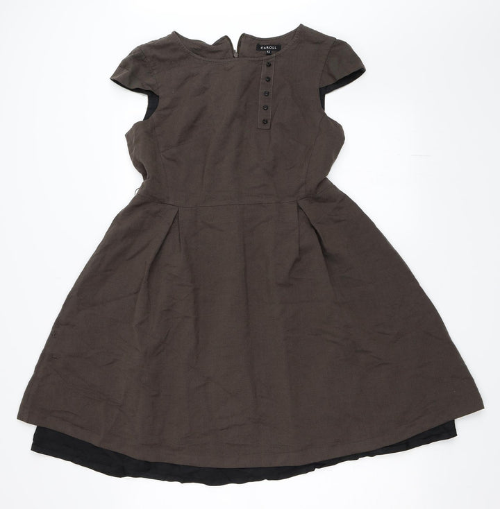 Caroll Womens Brown Skater Dress Size 42