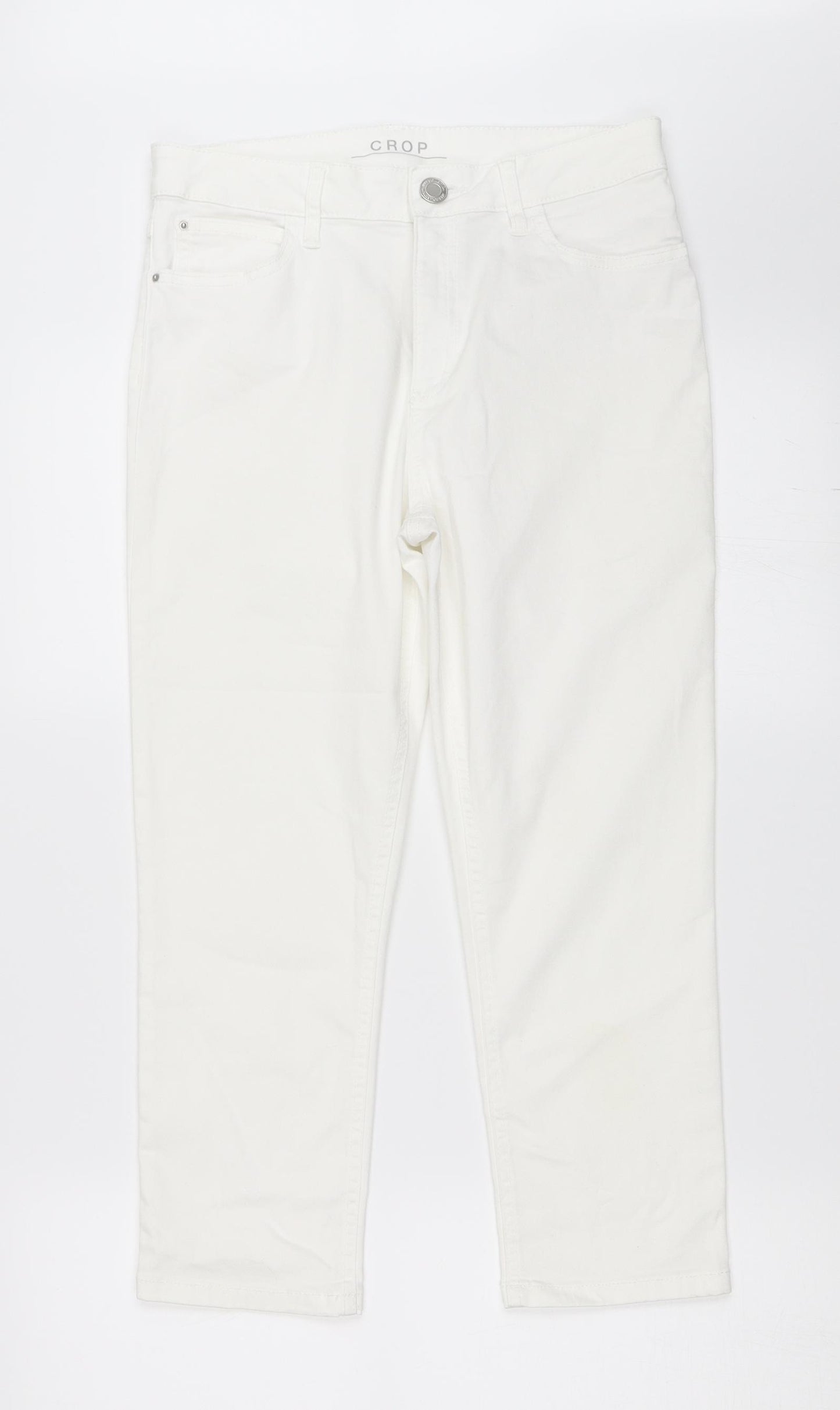 Marks and Spencer Womens White  Denim Cropped Jeans Size 10 L21 in