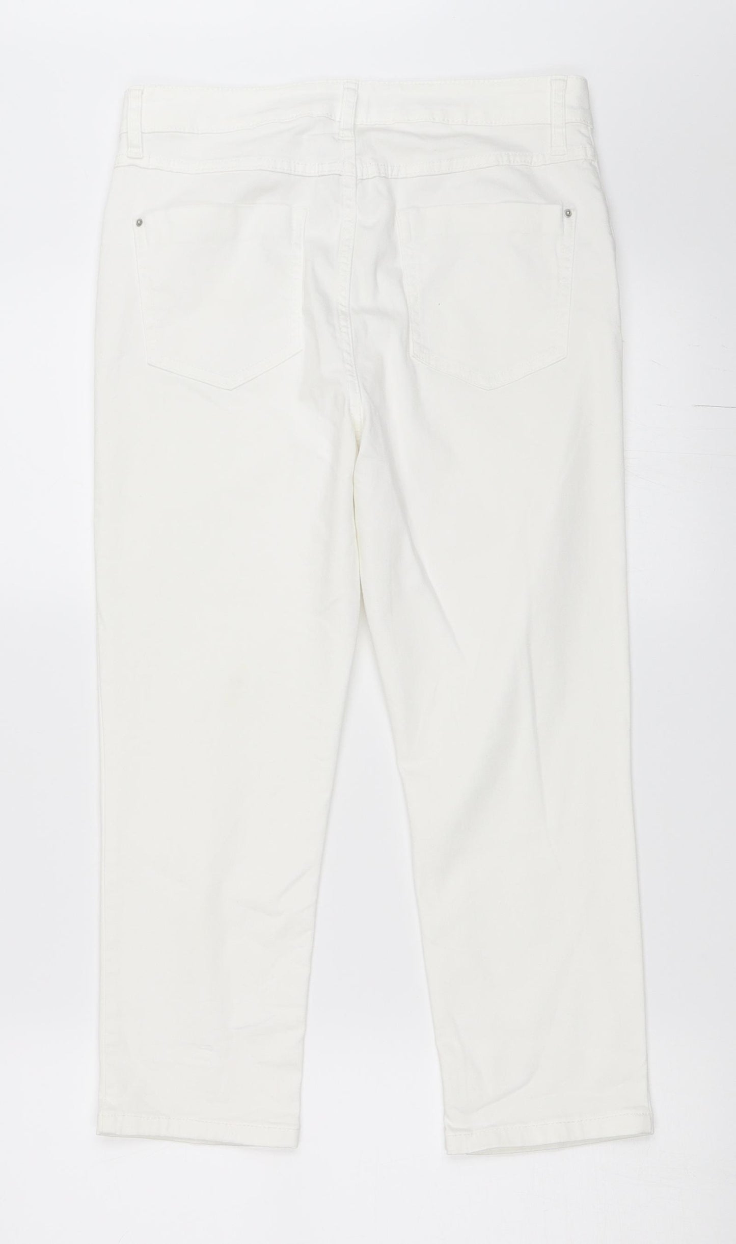Marks and Spencer Womens White  Denim Cropped Jeans Size 10 L21 in